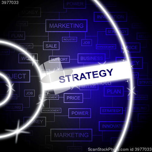 Image of Strategy Word Represents Solutions Planning And Tactics