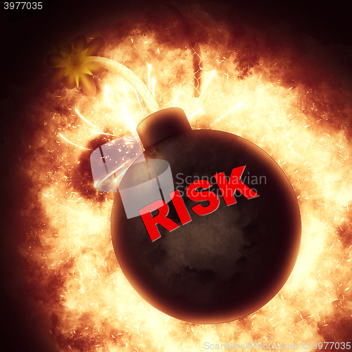 Image of Risk Bomb Indicates Inferno Insecure And Risky