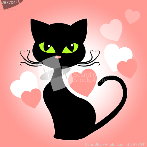 Image of Cat Hearts Means In Love And Kittens