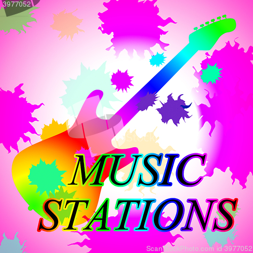 Image of Music Stations Means Recording Studio And Broadcast