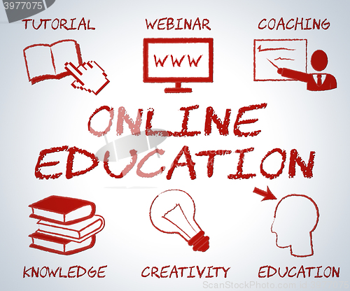 Image of Online Education Indicates Web Site And Educated