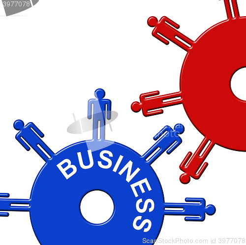 Image of Business Cogs Shows Company Trade And Teamwork