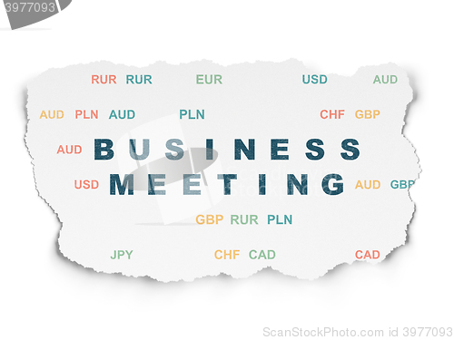 Image of Business concept: Business Meeting on Torn Paper background