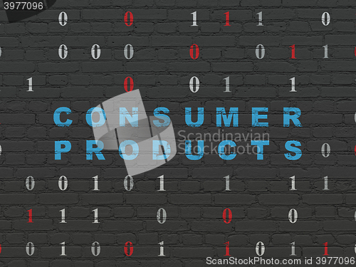 Image of Finance concept: Consumer Products on wall background