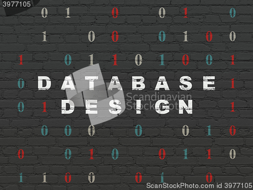 Image of Software concept: Database Design on wall background