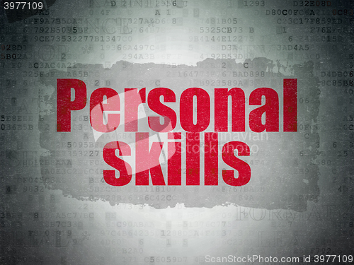 Image of Learning concept: Personal Skills on Digital Data Paper background