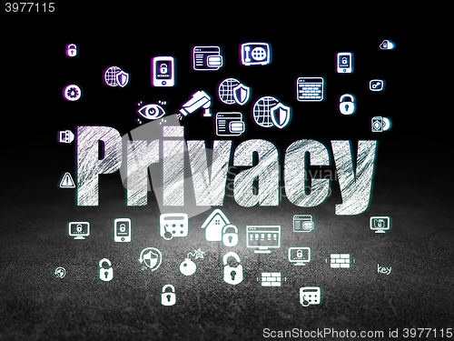 Image of Safety concept: Privacy in grunge dark room