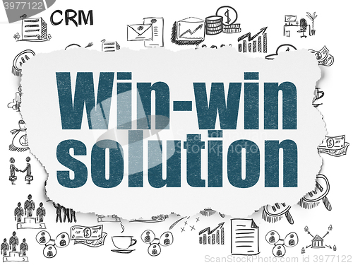 Image of Finance concept: Win-win Solution on Torn Paper background