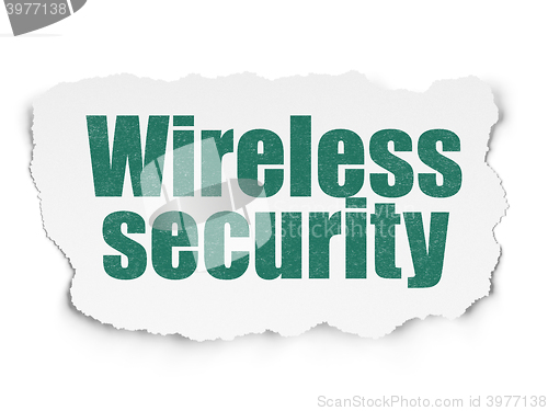 Image of Safety concept: Wireless Security on Torn Paper background