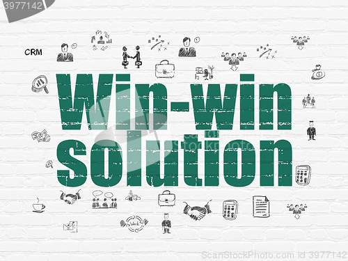 Image of Business concept: Win-win Solution on wall background