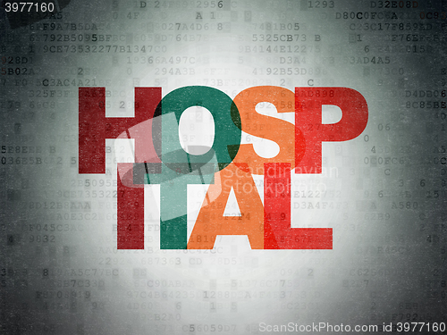 Image of Healthcare concept: Hospital on Digital Data Paper background