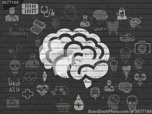 Image of Healthcare concept: Brain on wall background