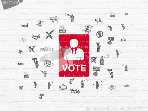 Image of Politics concept: Ballot on wall background