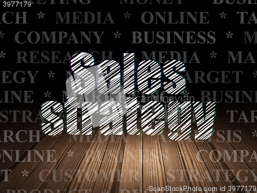 Image of Marketing concept: Sales Strategy in grunge dark room
