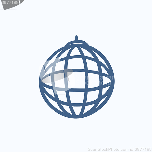 Image of Disco ball sketch icon.