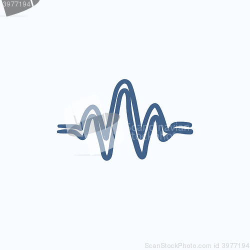 Image of Sound wave sketch icon.