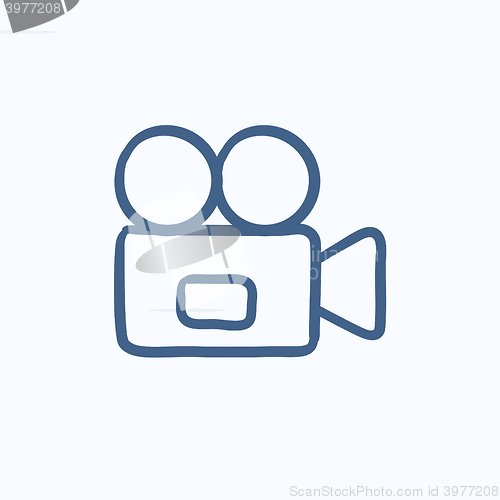 Image of Video camera sketch icon.