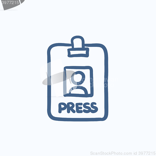 Image of Press pass ID card sketch icon.