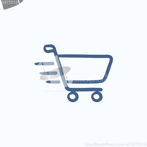 Image of Shopping cart sketch icon.