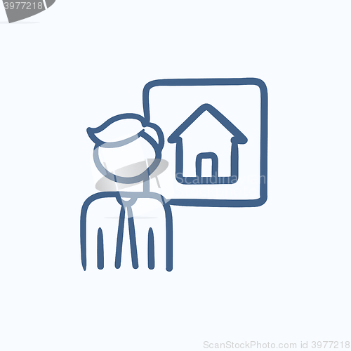 Image of Real estate agent sketch icon.