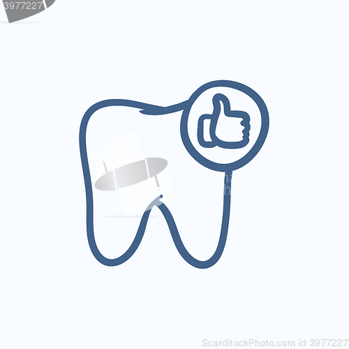 Image of Healthy tooth sketch icon.
