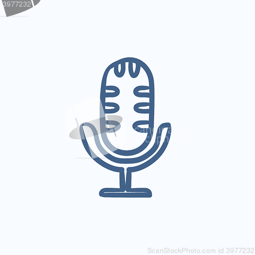 Image of Retro microphone sketch icon.