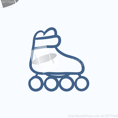 Image of Roller skate sketch icon.