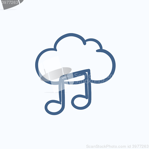 Image of Cloud music sketch icon.