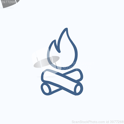 Image of Campfire sketch icon.