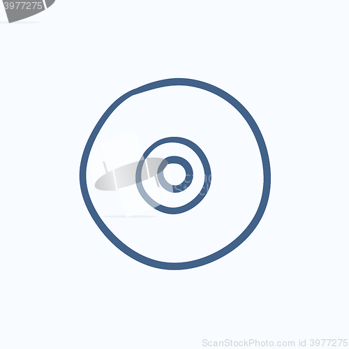 Image of Reel tape deck player recorder sketch icon.