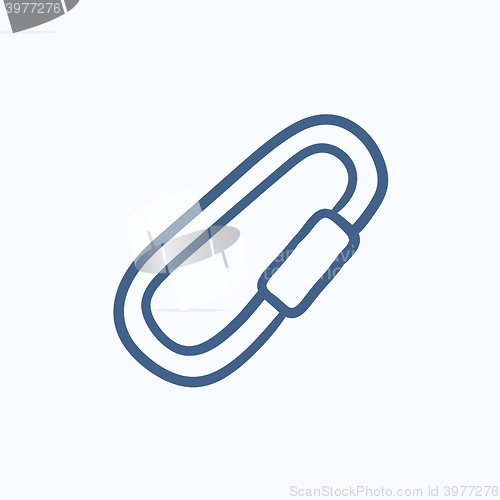 Image of Climbing carabiner sketch icon.