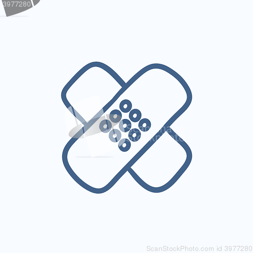 Image of Adhesive bandages sketch icon.