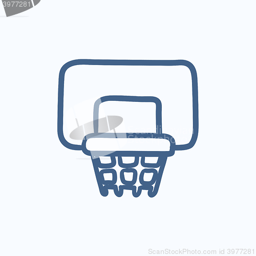 Image of Basketball hoop sketch icon.