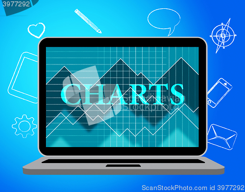 Image of Charts Online Means Business Graph And Computer