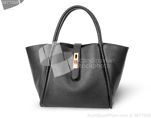 Image of Black elegant leather ladies handbag