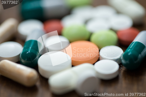 Image of close up of different drugs on table