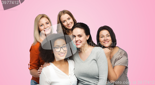 Image of group of happy different women in casual clothes