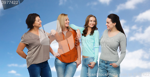 Image of group of happy different women in casual clothes