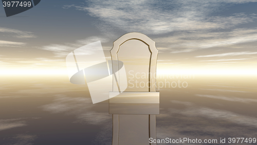 Image of gravestone under cloudy sky - 3d rendering