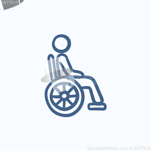 Image of Disabled person sketch icon.