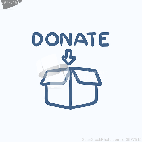 Image of Donation box sketch icon.