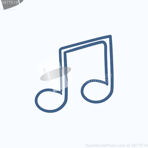 Image of Music note sketch icon.