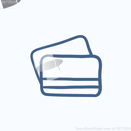 Image of Credit cards sketch icon.