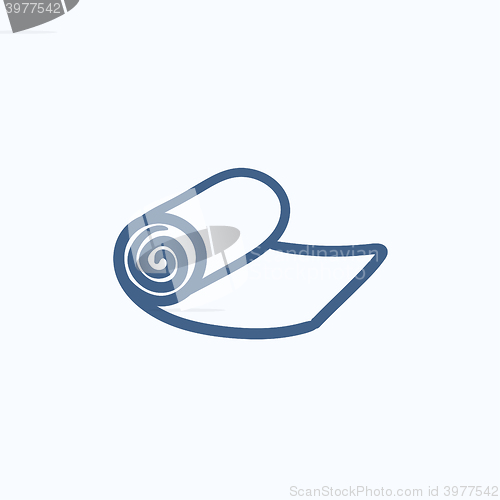 Image of Camping carpet sketch icon.