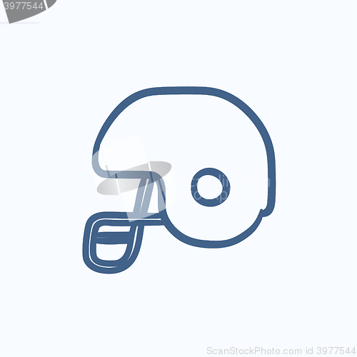 Image of Hockey helmet sketch icon.