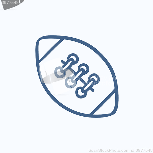 Image of Rugby football ball sketch icon.