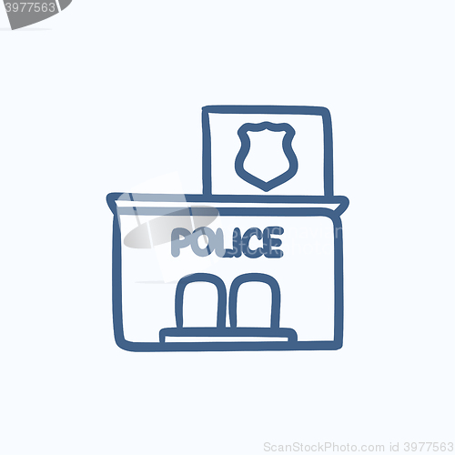 Image of Police station  sketch icon.