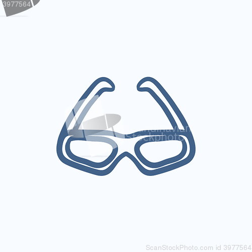 Image of Three d cinema glasses sketch icon.