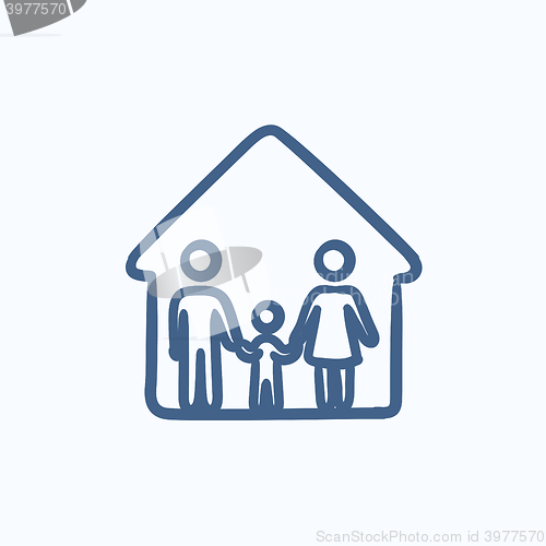 Image of Family house sketch icon.