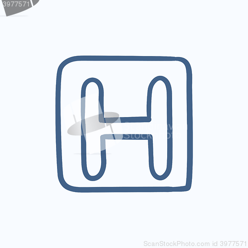 Image of Hospital sign sketch icon.